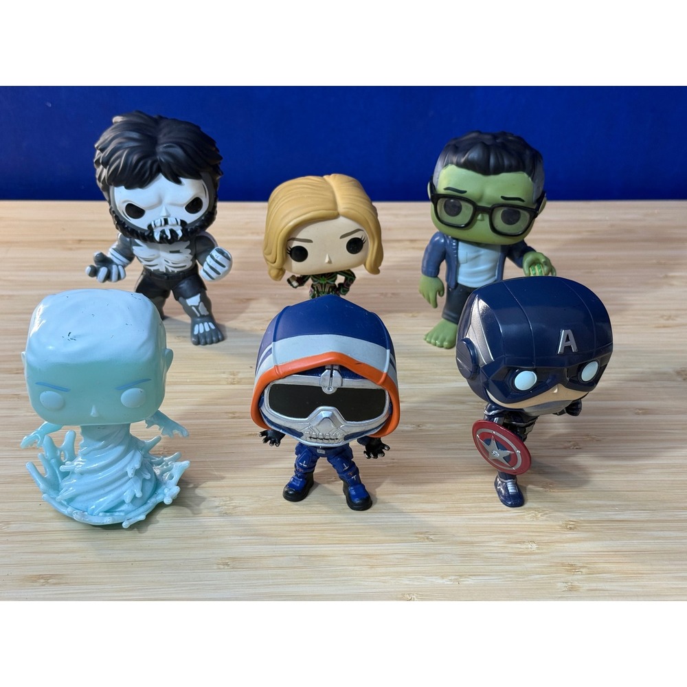Marvel Funko Pop Lot of 6 Hulk Captain America Taskmaster Hydro-Man Figures